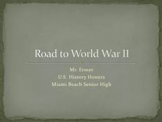 Road to World War II