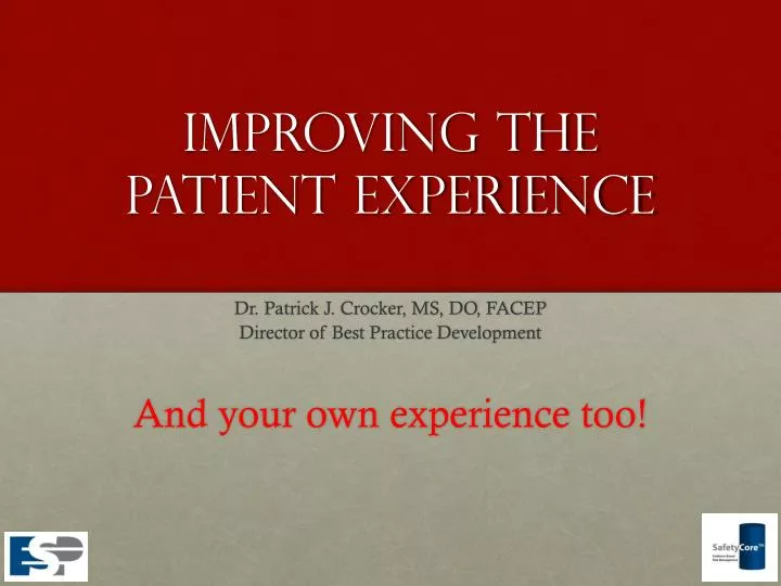 improving the patient experience