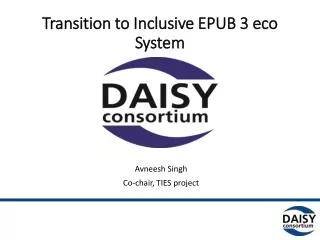 Transition to Inclusive EPUB 3 eco System