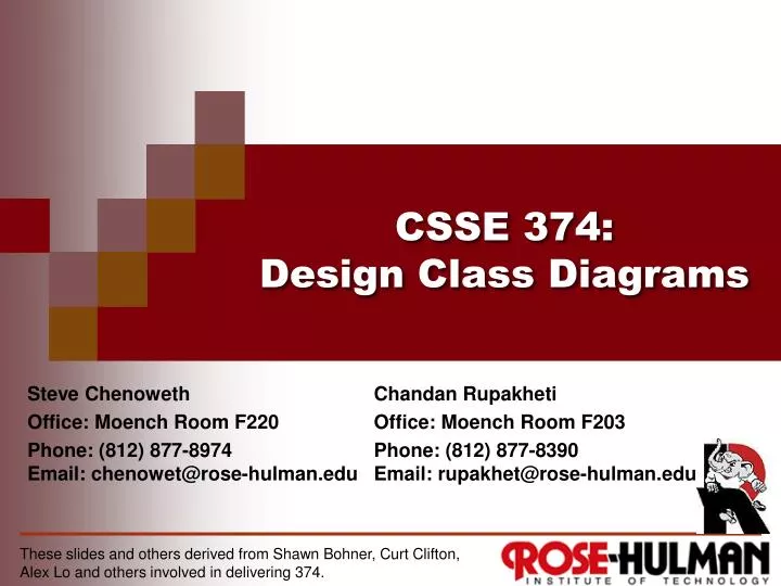 csse 374 design class diagrams