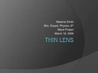 Thin Lens