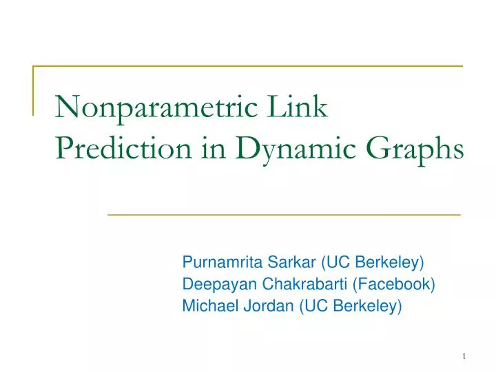 nonparametric link prediction in dynamic graphs