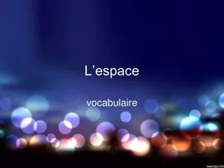l espace