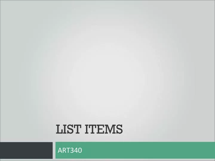 list items
