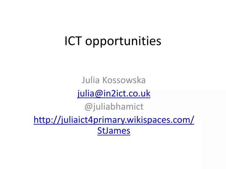 ict opportunities