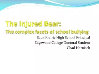 The Injured Bear: The complex facets of school bullying