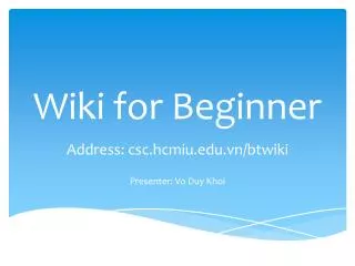 Wiki for Beginner