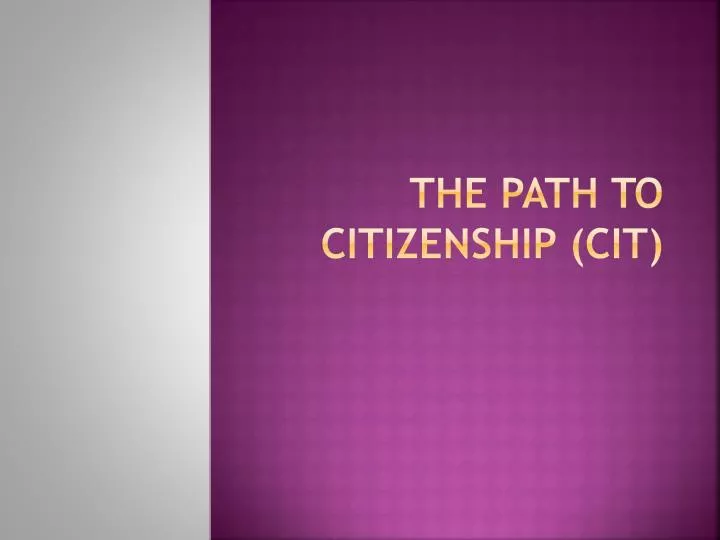 the path to citizenship cit