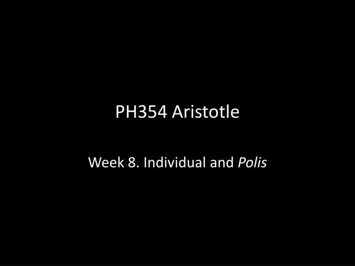 ph354 aristotle