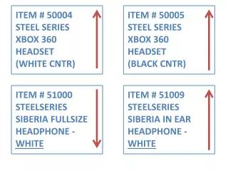 Item # 50004 Steel Series Xbox 360 Headset (White cntr )