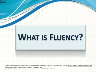 What is Fluency?