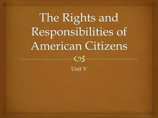 The Rights and Responsibilities of American Citizens