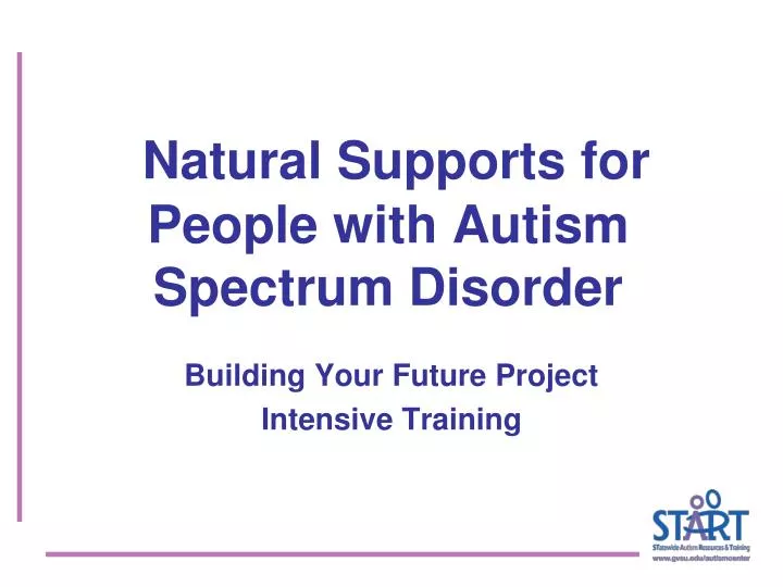 natural supports for people with autism spectrum disorder
