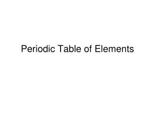 periodic table of elements