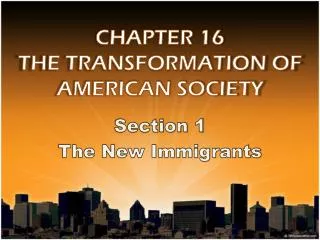 CHAPTER 16 THE TRANSFORMATION OF AMERICAN SOCIETY