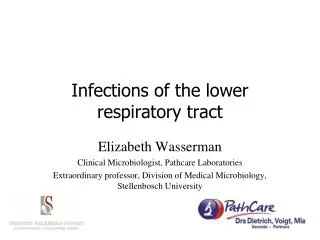 Infections of the lower respiratory tract