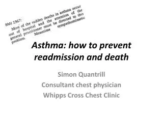 Asthma: how to prevent readmission and death