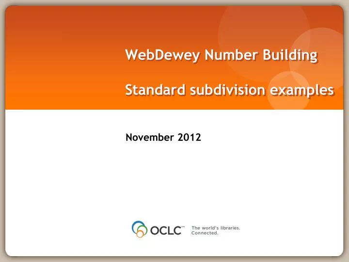 webdewey number building standard subdivision examples