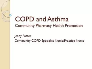 COPD and Asthma Community Pharmacy Health Promotion