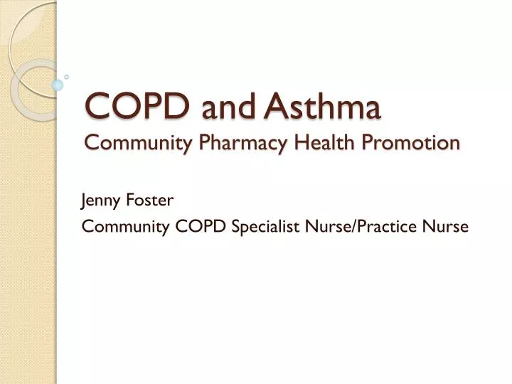 copd and asthma community pharmacy health promotion
