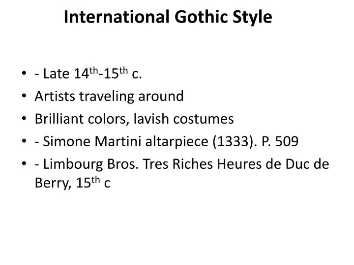 international gothic style