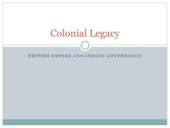 colonial legacy