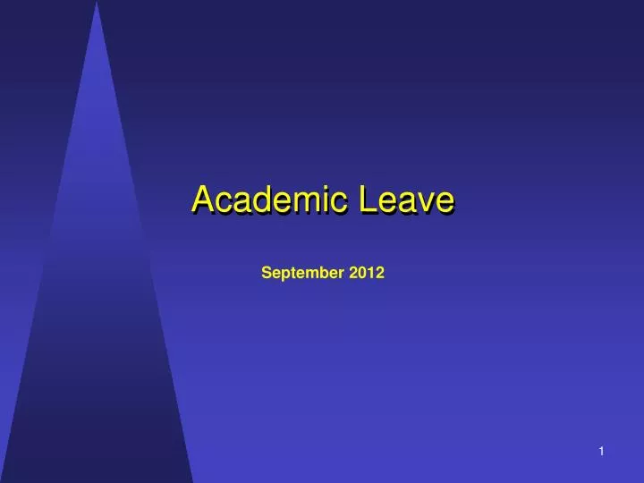 academic leave september 2012