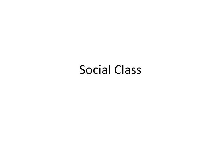 social class