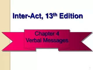 Chapter 4 Verbal Messages