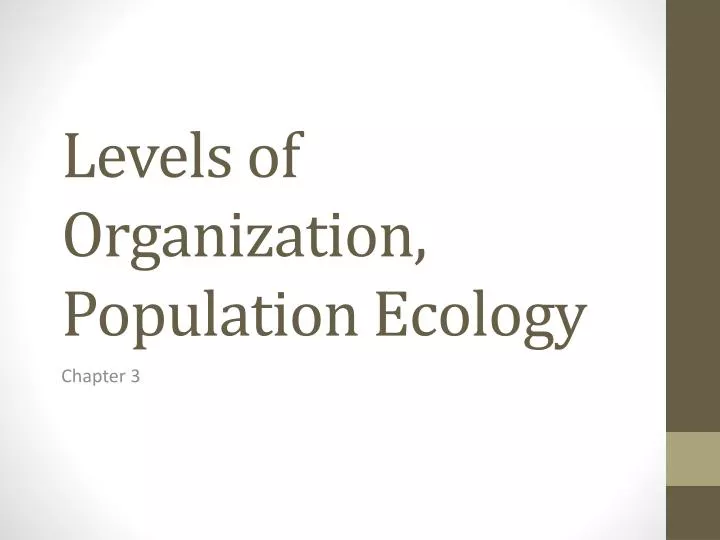 levels of organization population ecology