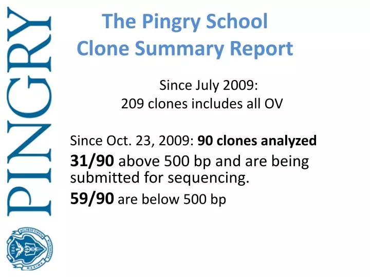 the pingry school clone summary report