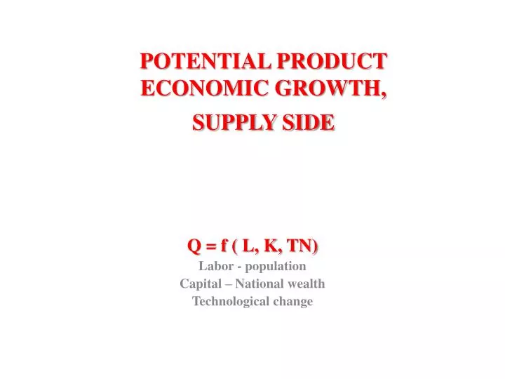 potential product economic growth supply side