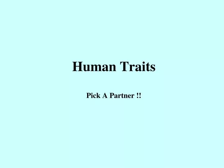 human traits pick a partner