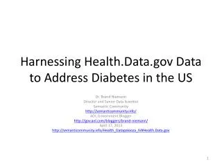 Harnessing Health.Data.gov Data to Address Diabetes in the US