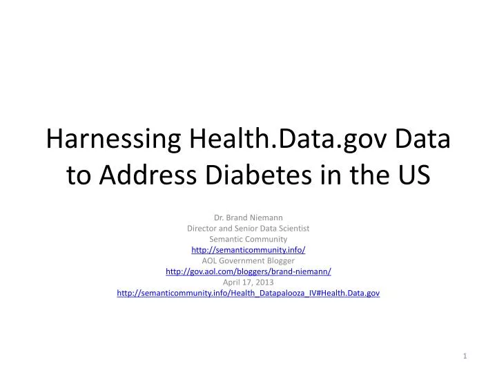 harnessing health data gov data to address diabetes in the us