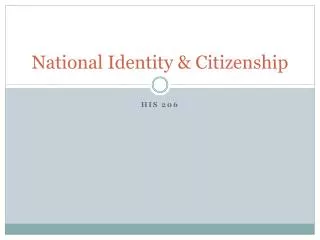 National Identity &amp; Citizenship