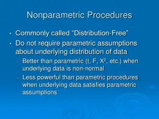 Nonparametric Procedures