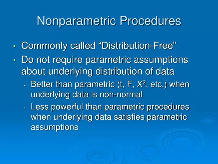 nonparametric procedures