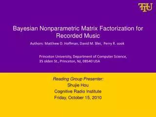 Bayesian Nonparametric Matrix Factorization for Recorded Music
