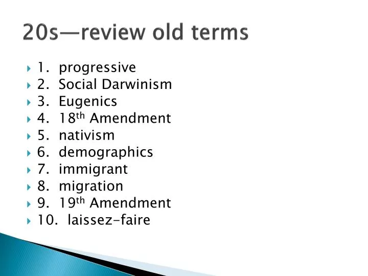 20s review old terms