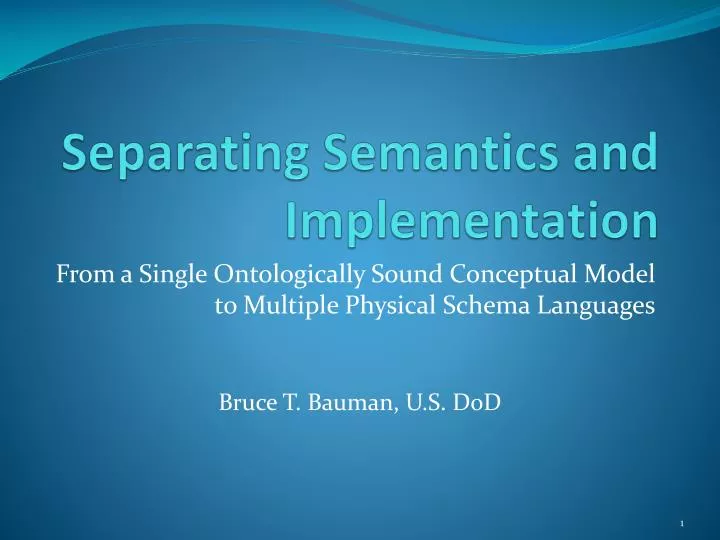 separating semantics and implementation
