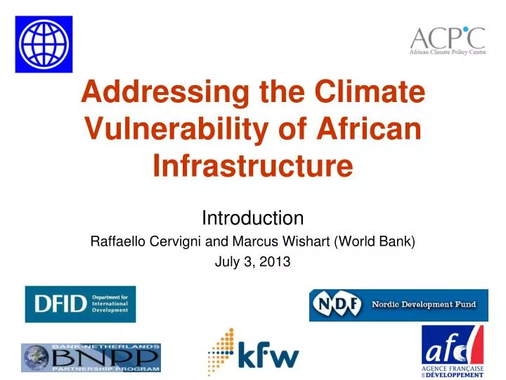 addressing the climate vulnerability of african infrastructure