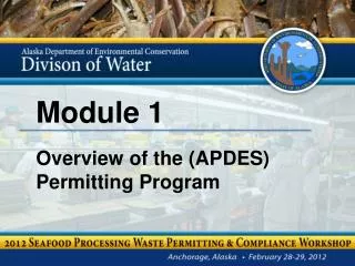Module 1 Overview of the (APDES) Permitting Program