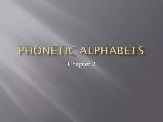 Phonetic alphabets