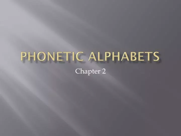 phonetic alphabets