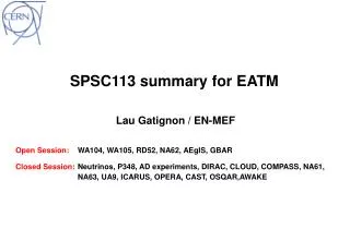 SPSC113 summary for EATM