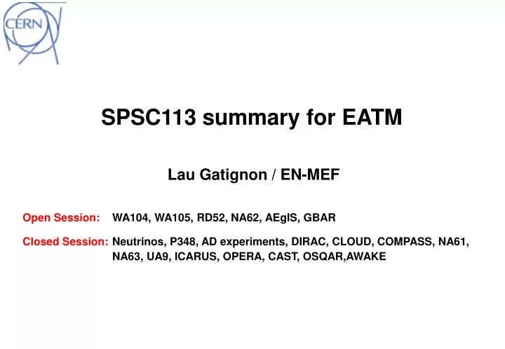 spsc113 summary for eatm