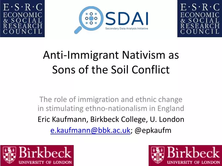 anti immigrant nativism as sons of the soil conflict