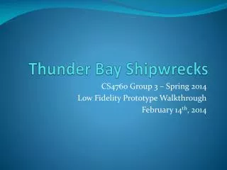 Thunder Bay Shipwrecks