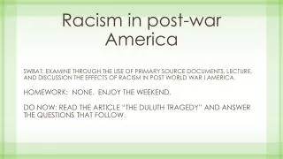 Racism in post-war America